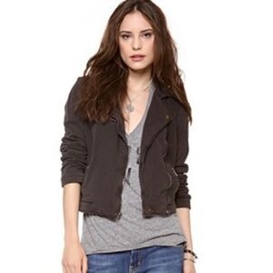 Current/Elliott Black Bomber Jacket